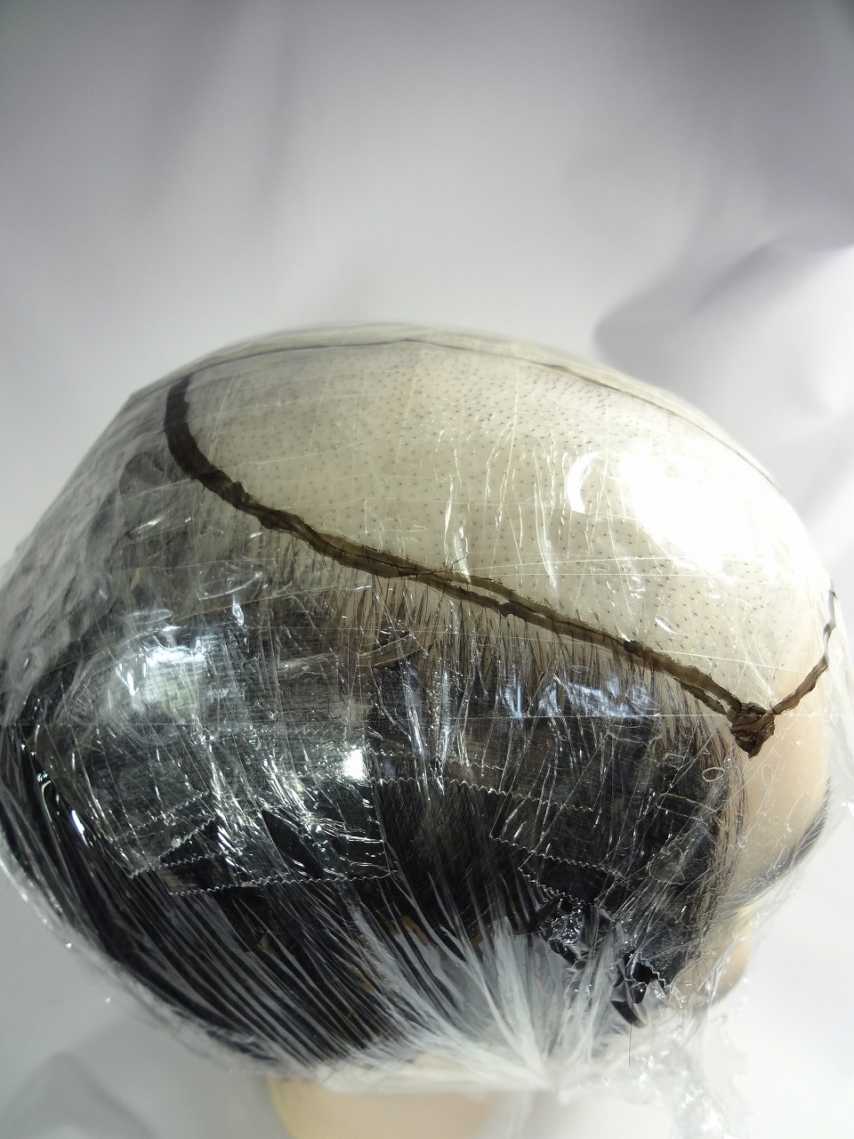 カツラの作り方 テンプレート かつら 貼る増毛の型 の簡単な作り方 サンプル毛の採り方